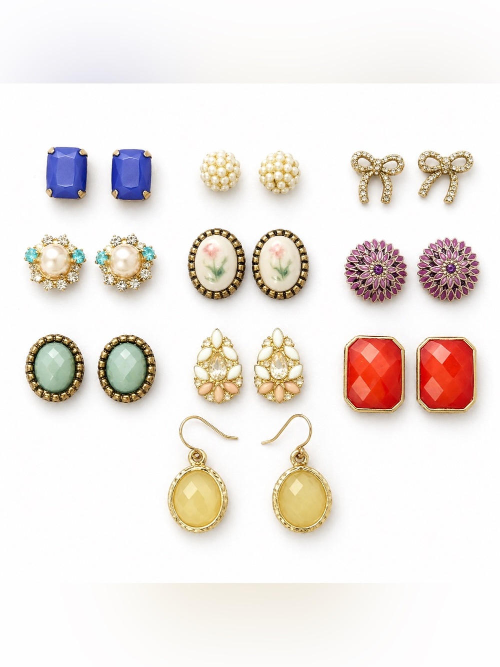 10 Pairs Earrings Lot Anthropologie Ann Taylor LC Lauren Conrad Jewelry